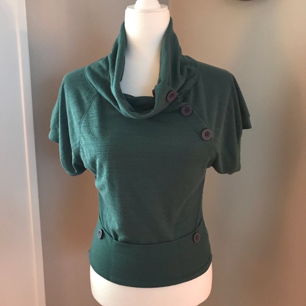 Unique & Stylish Cowl Neck Knit Top w/Retro vibe